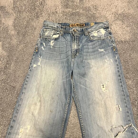 BKE Marshall Jeans Mens 33 Blue Straight Leg Thick Stitch Denim Western ** - Picture 2 of 13